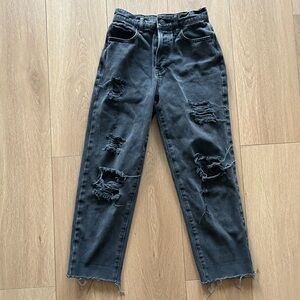 PacSun Charcoal Distressed Straight Leg Jeans